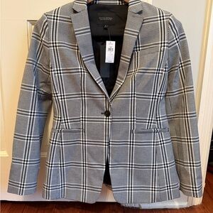 Banana Republic Black and White Checkered Blazer